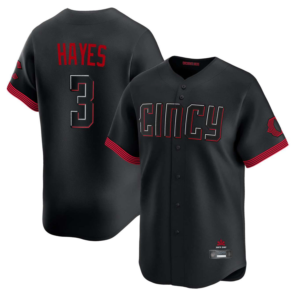 Cincinnati Reds #3 Ke'Bryan Hayes Player Black HOLBERT City Connect Home Limited Stitched Jerseys