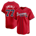 Atlanta Braves #77 Joe Jimenez Player Red HOLBERT Limited Home Game Stitched Jerseys