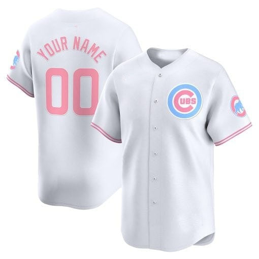 Custom Chicago Cubs Bubblegum Pink Vapor Premier Limited Jersey ¨C White HOLBERT