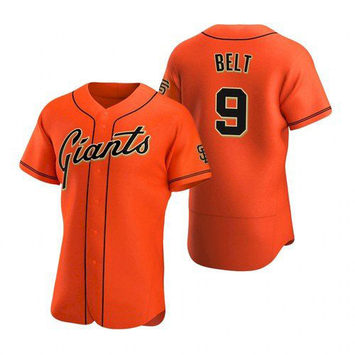 San Francisco Giants #9 Brandon Belt Orange HOLBERT Alternate Jersey
