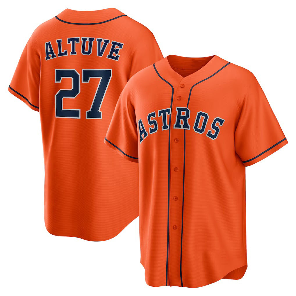 Houston Astros #27 Jose Altuve Orange HOLBERT Alternate Replica Player Name Jersey