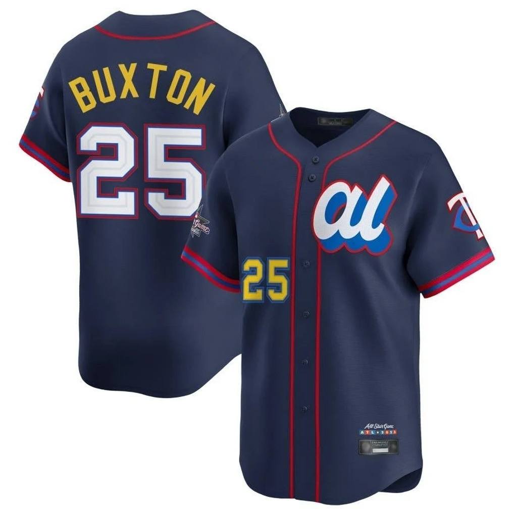 Minnesota Twins #25 Byron Buxton Player Navy HOLBERTAll-star Game Limited Home Stitched Jerseys