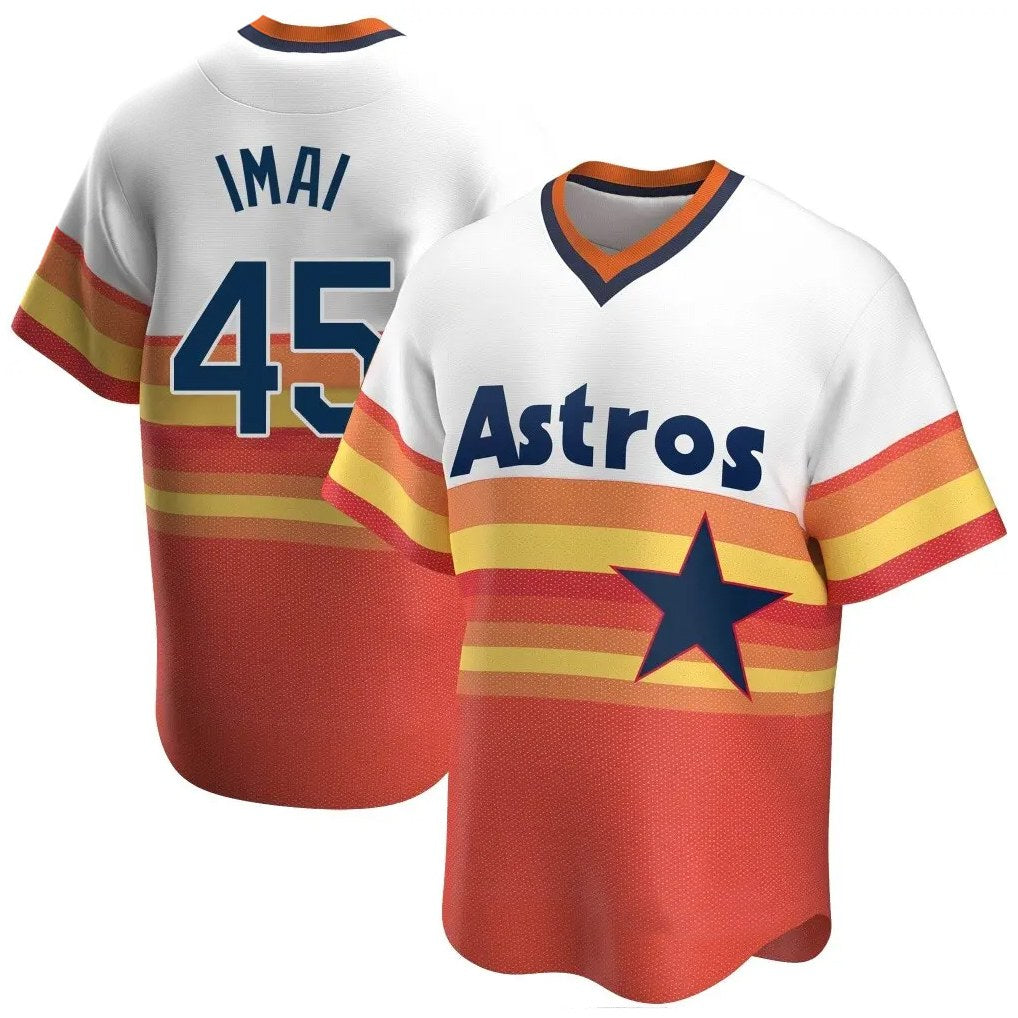 Houston Astros #45 Tatsuya Imai Player Rainbow Cooperstown Collection HOLBERT T-shirt Stitched Jerseys