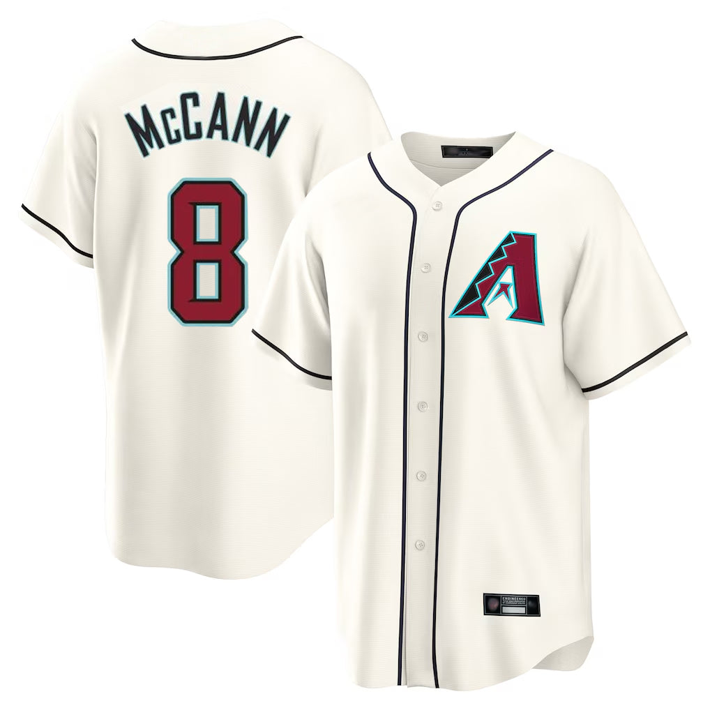 Arizona Diamondbacks #8 James McCann Player Cream HOLBERT Home Game Stitched Jerseys
