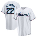 Miami Marlins #22 Sandy Alcantara White HOLBERT Replica Player Jersey
