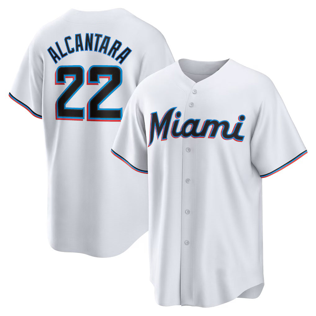 Miami Marlins #22 Sandy Alcantara White HOLBERT Replica Player Jersey