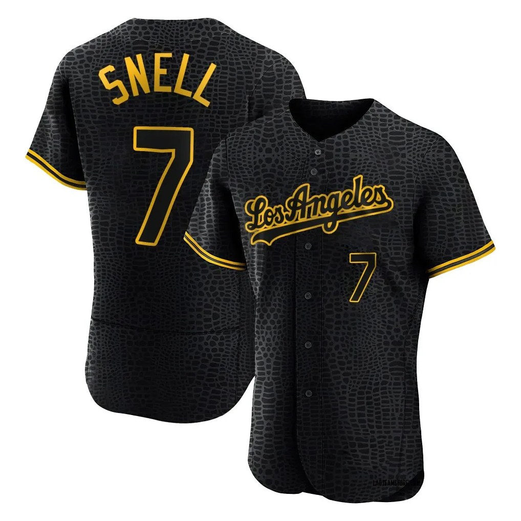 Los Angeles Dodgers #7 Blake Snell Player Black HOLBERT Snake Skin City Limited Elite Home Stitched Jerseys