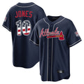 Atlanta Braves #10 Chipper Jones Player Navy HOLBERT USA 250 Fourth Of July Limited Home Game Stitched Jerseys