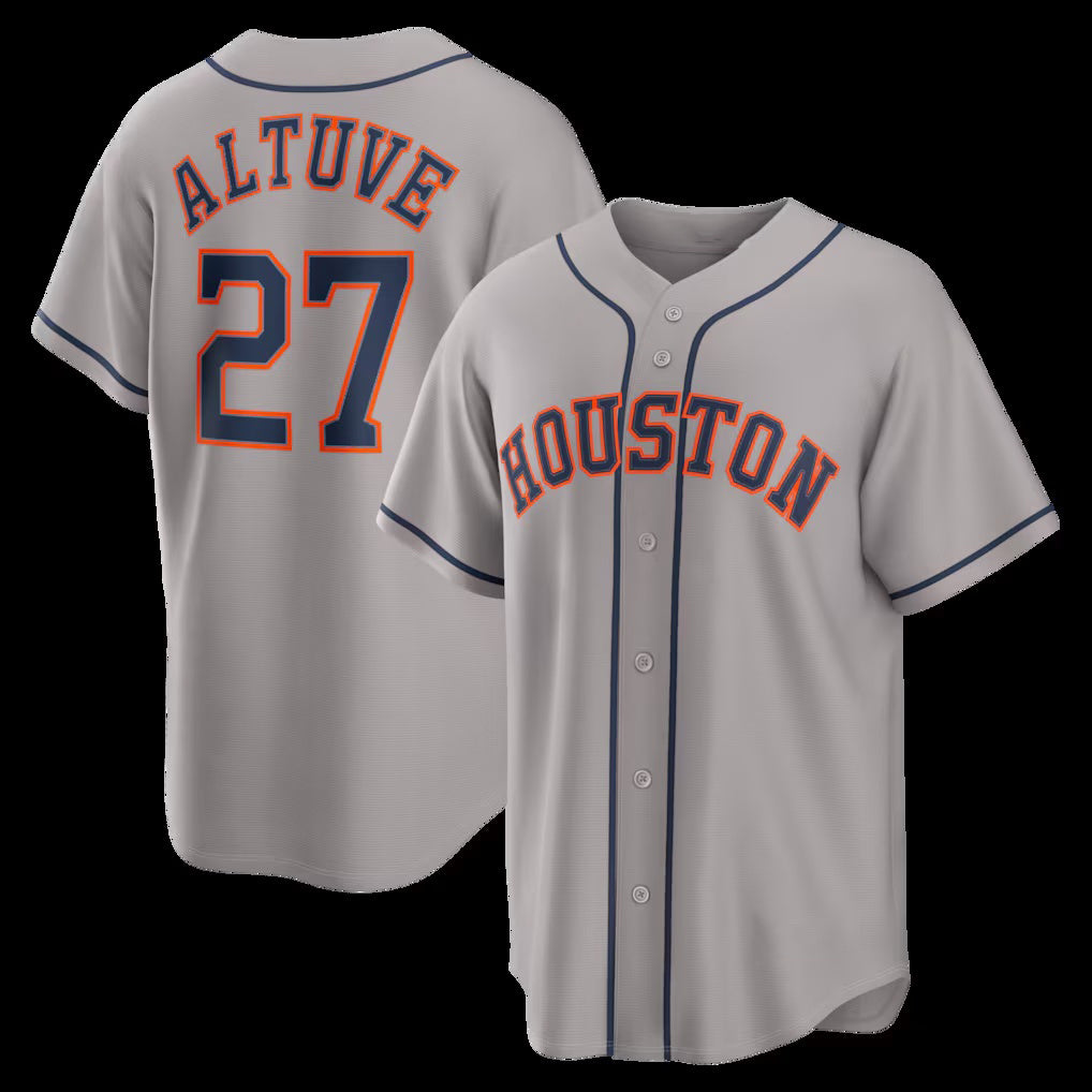 Houston Astros #27 Jose Altuve Gray HOLBERT Road Replica Jersey