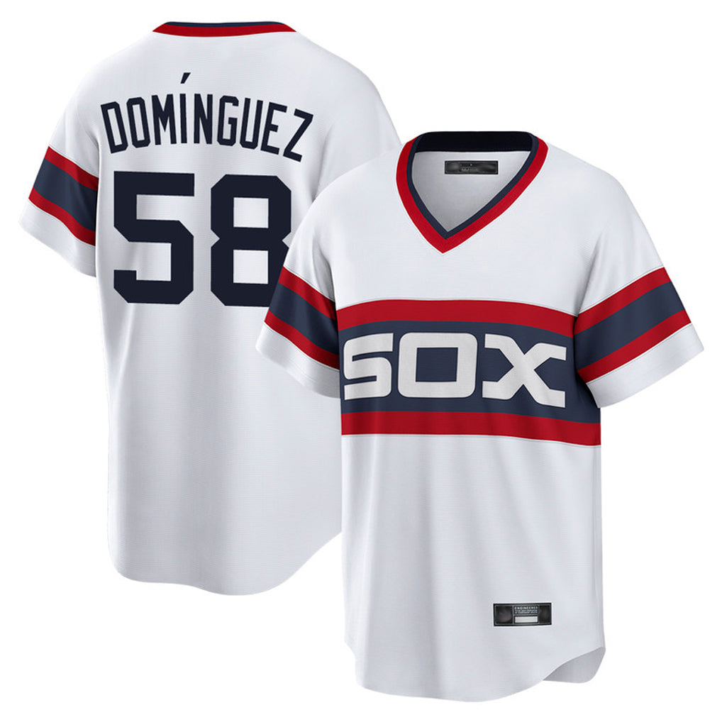 Chicago White Sox #58 Seranthony Dominguez Player White HOLBERT T-shirt Home Game Stitched Jerseys