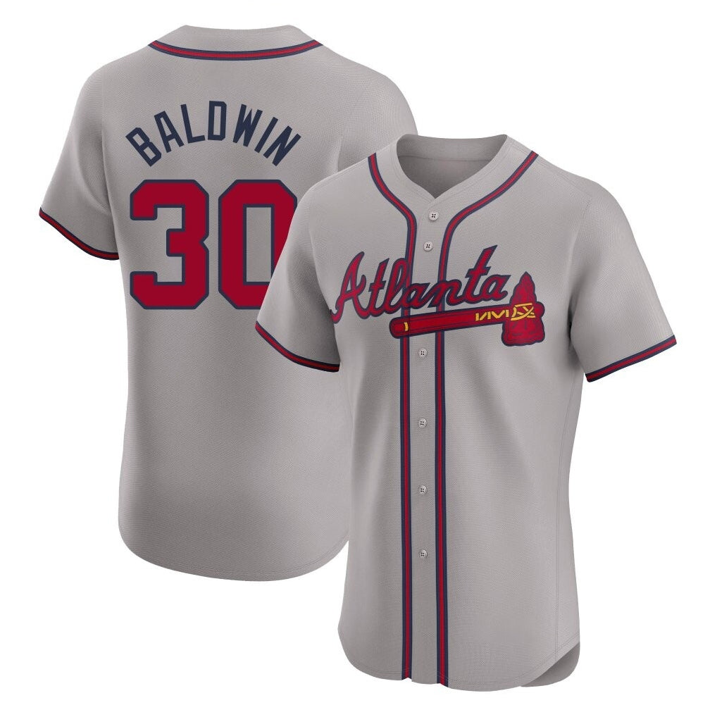 Atlanta Braves #30 Drake Baldwin Player Gray HOLBERT Limited Elite Home Game Stitched Jerseys