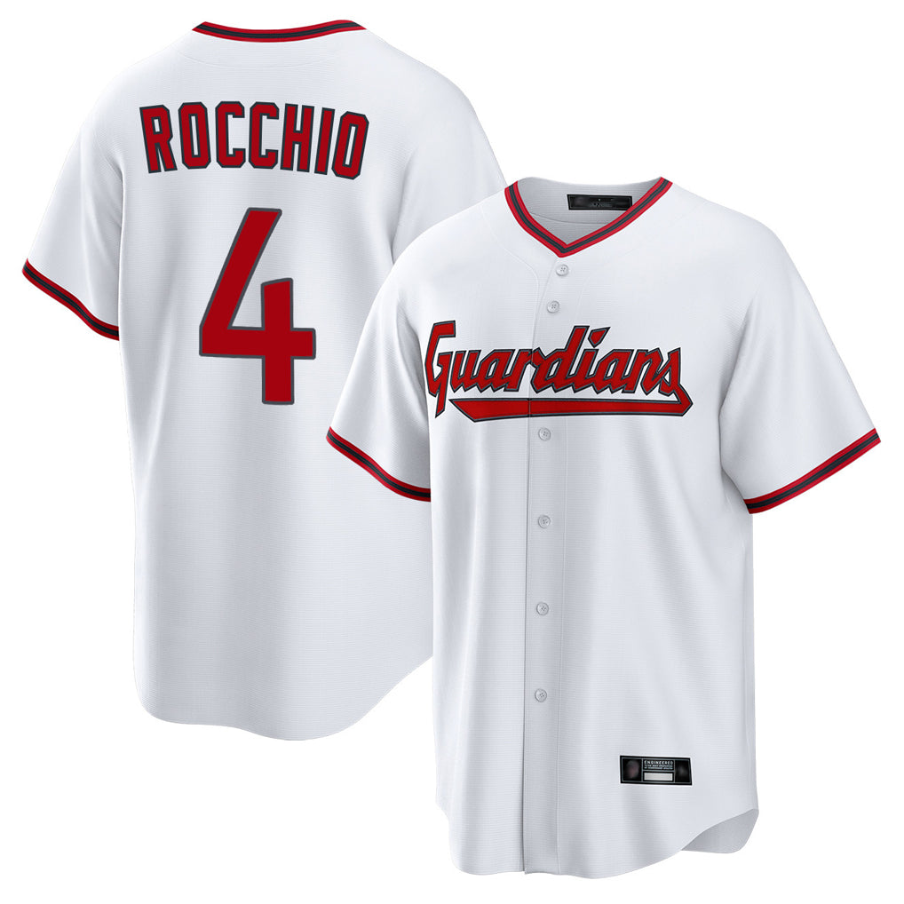 Cleveland Guardians #4 Brayan Rocchio Player White HOLBERT Game Home Stitched Jerseys