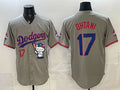 Los Angeles Dodgers #17 Shohei Ohtani Grey HOLBERT Hello Kitty Night 2025 World Series Champions Patch Stitched Jersey