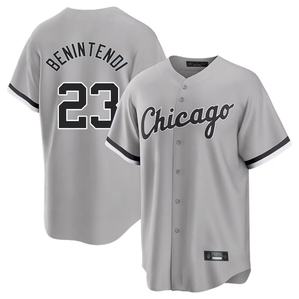 Chicago White Sox #23 Andrew Benintendi Player Gray HOLBERT Home Game Stitched Jerseys