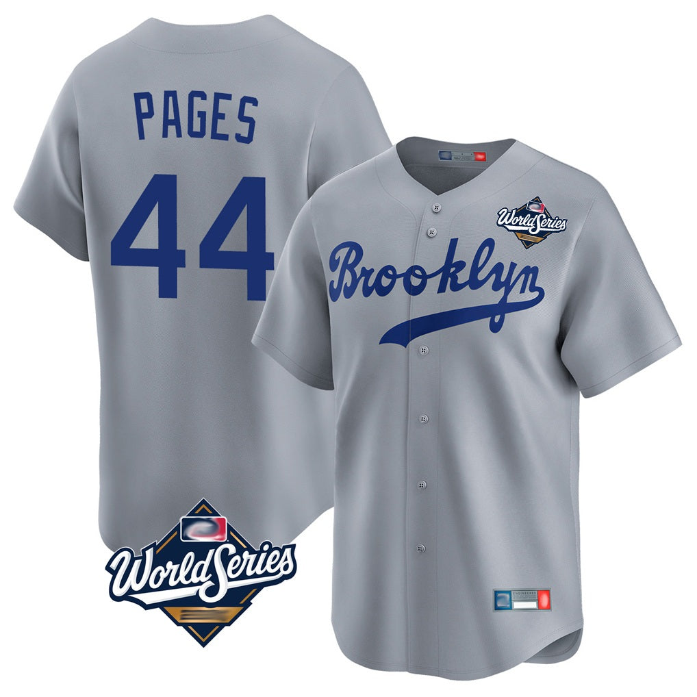 Los Angeles Dodgers #44 Andy Pages Player Gray HOLBERT World Series Game Limited Home Stitched Jerseys