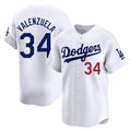 Los Angeles Dodgers #34 Fernando Valenzuela Player White HOLBERT Limited Home Stitched Jerseys