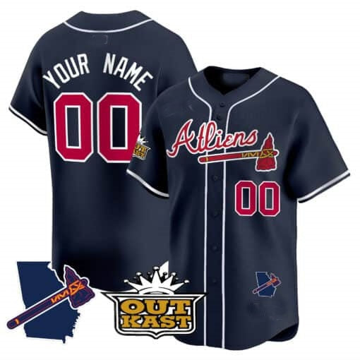 Custom Atlanta Braves Atliens Vapor Premier Limited Jersey V2 ¨C Navy HOLBERT