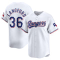 Texas Rangers #36 Wyatt Langford White HOLBERT Home Limited Player Jersey