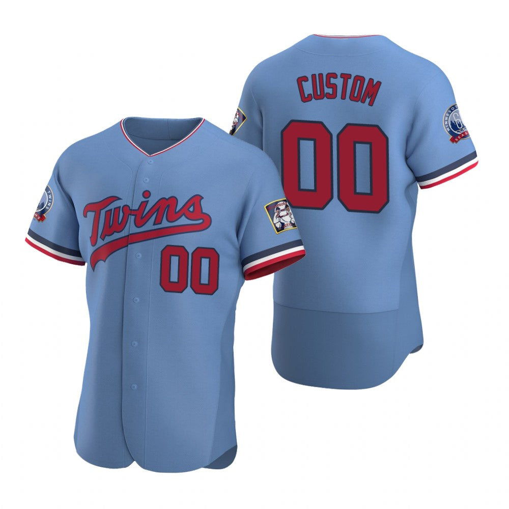 Custom Minnesota Twins Light Blue HOLBERT Stitched Flex Base Jersey