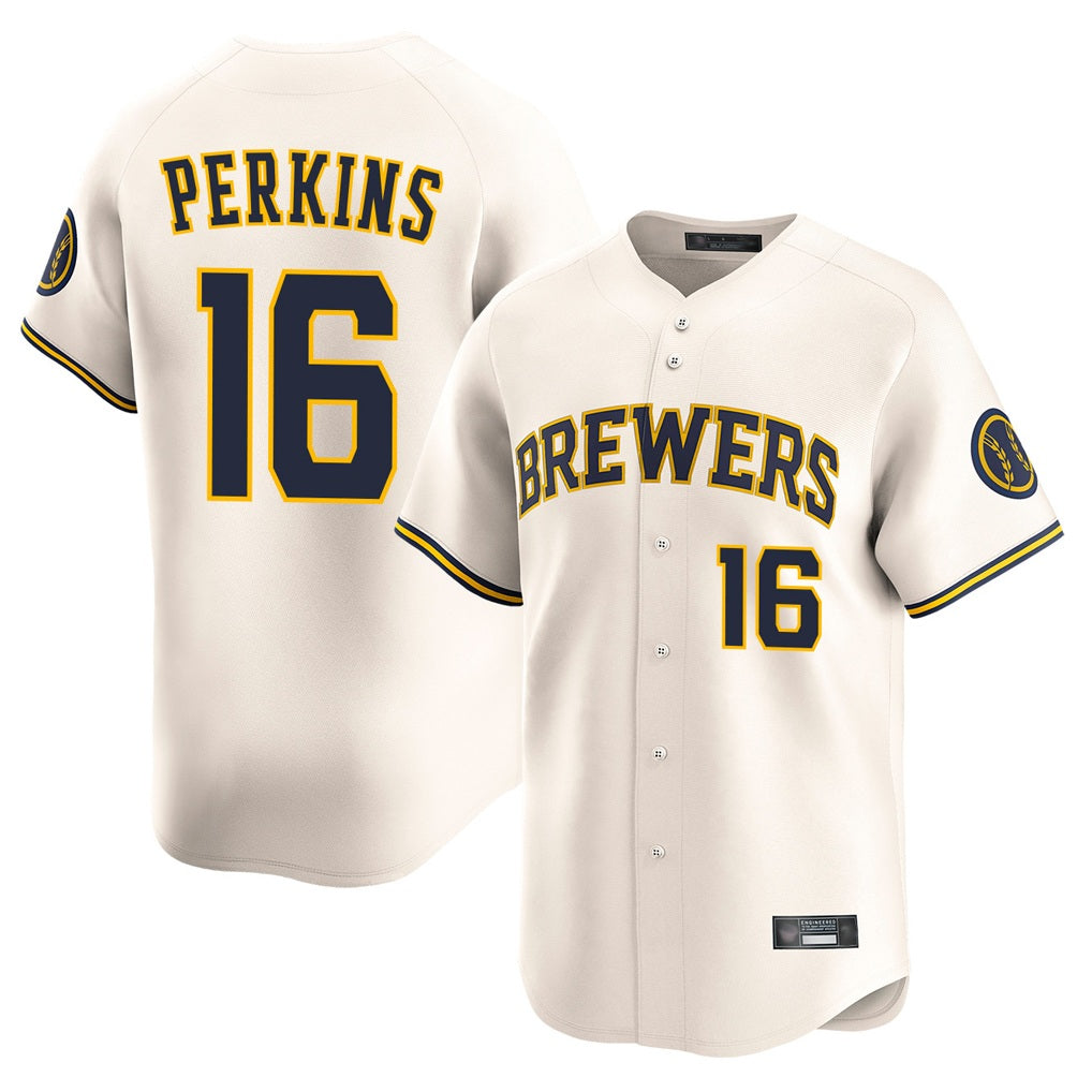 Milwaukee Brewers #16 Blake Perkins Player Cream HOLBERT Home Limited Game Stitched Jerseys