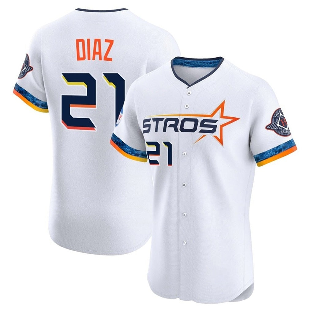 Houston Astros #21 Yainer Diaz Player White HOLBERT City Connect Limited Elite Home Stitched Jerseys