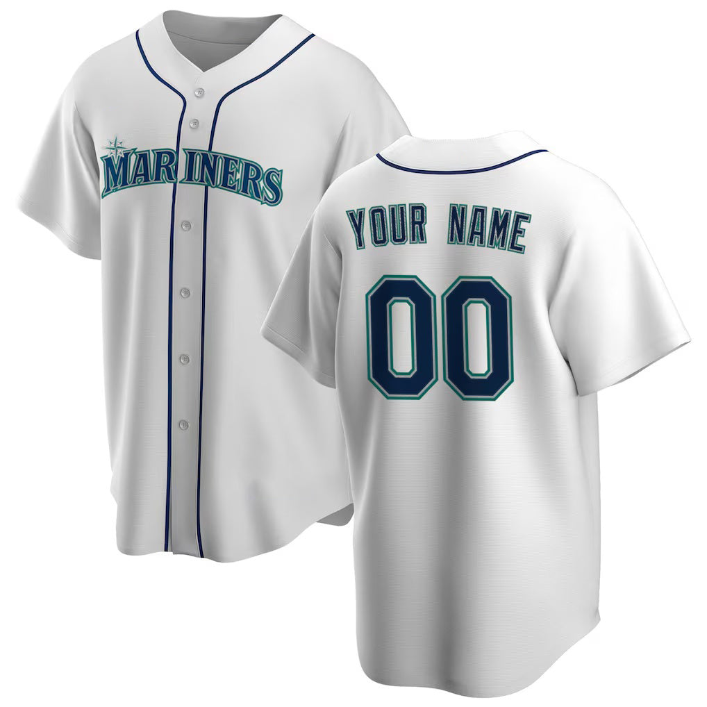 Custom Seattle Mariners White HOLBERT Home Replica Jersey