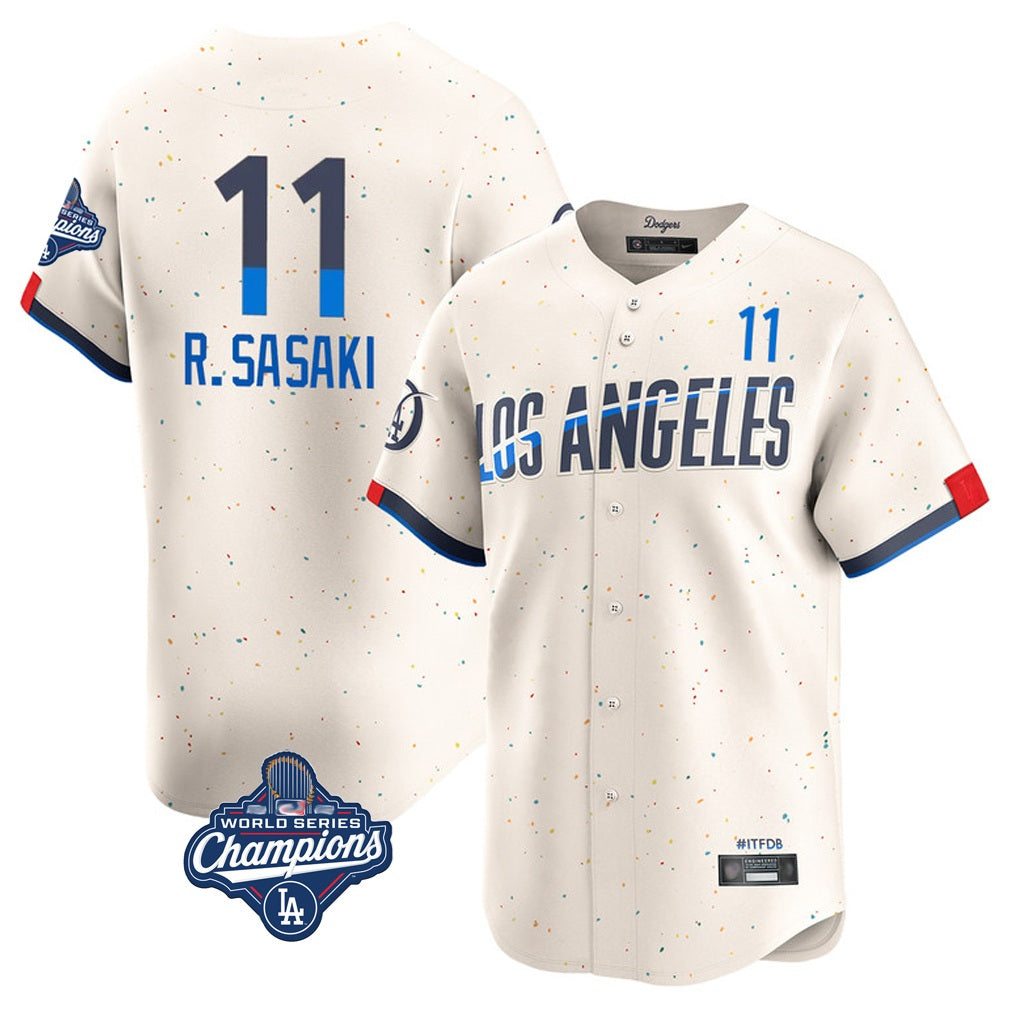 Los Angeles Dodgers #11 Roki Sasaki Player Cream HOLBERT World Series Meet City Connect Limited Home Stitched Jerseys