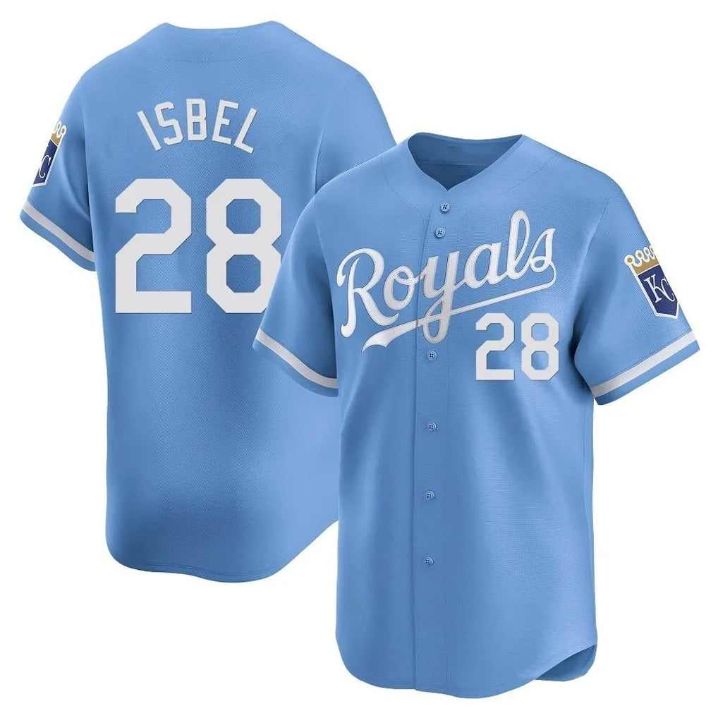 Kansas City Royals #28 Kyle Isbel Player Light Blue HOLBERT Alt Limited Home Stitched Jerseys