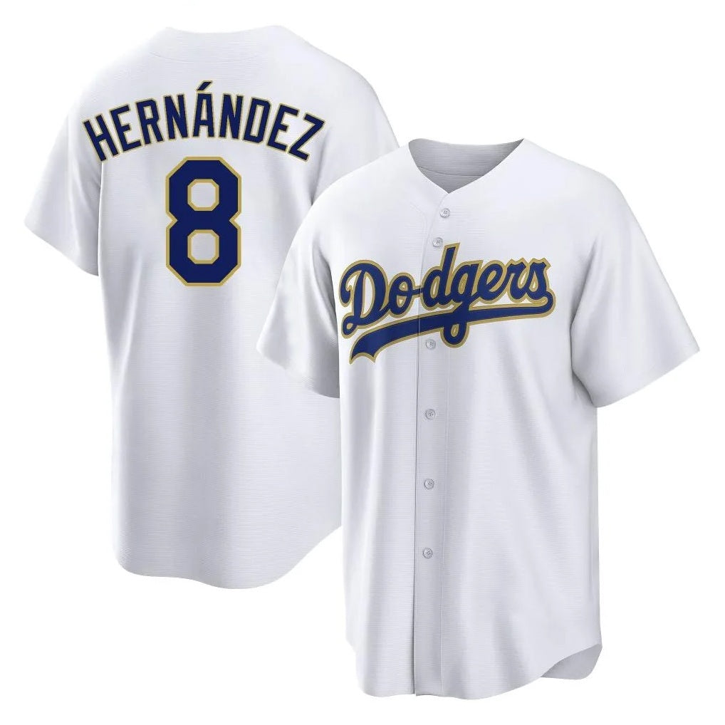 Los Angeles Dodgers #8 Enrique Hern¨¢ndez Player Gold White HOLBERT 2026 Collection Stadium Game Stitched Jerseys