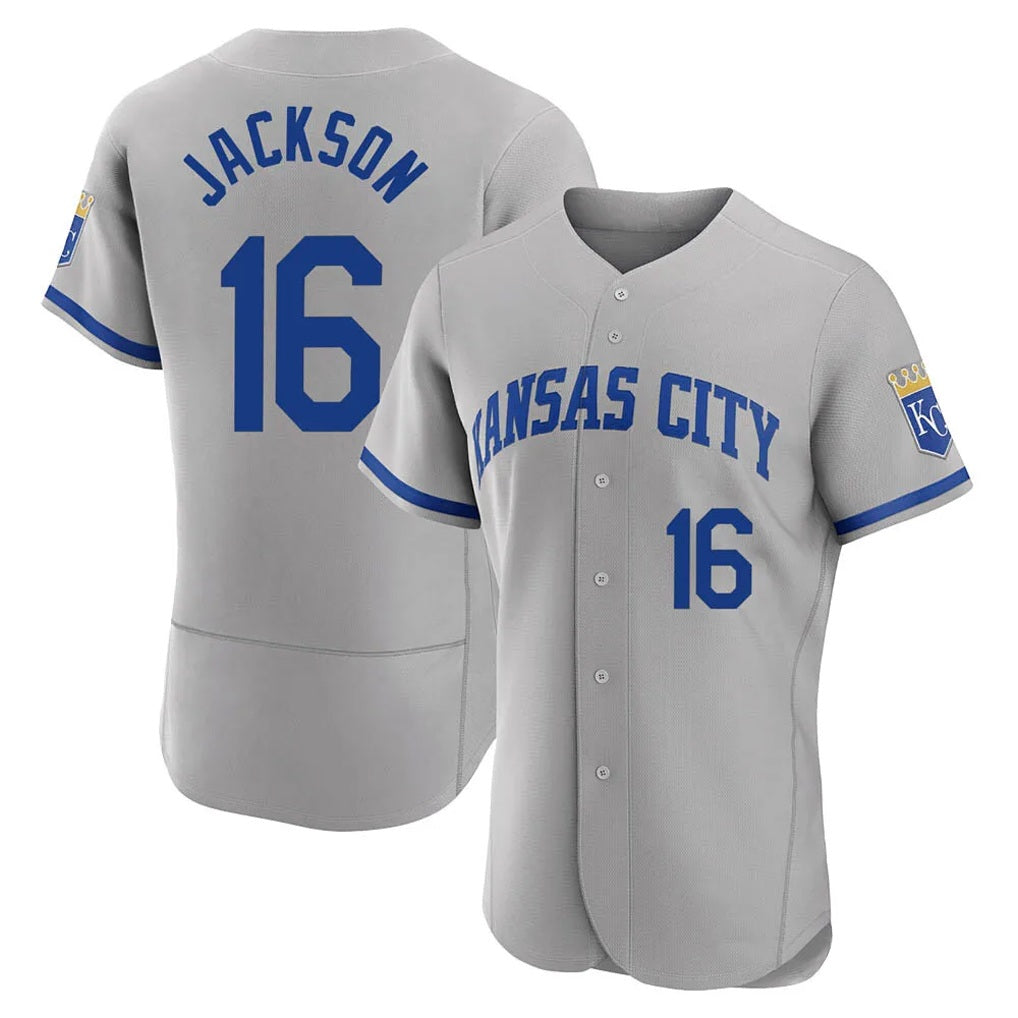 Kansas City Royals #16 Bo Jackson Player Gray HOLBERT Limited Elite Home Game Stitched Jerseys
