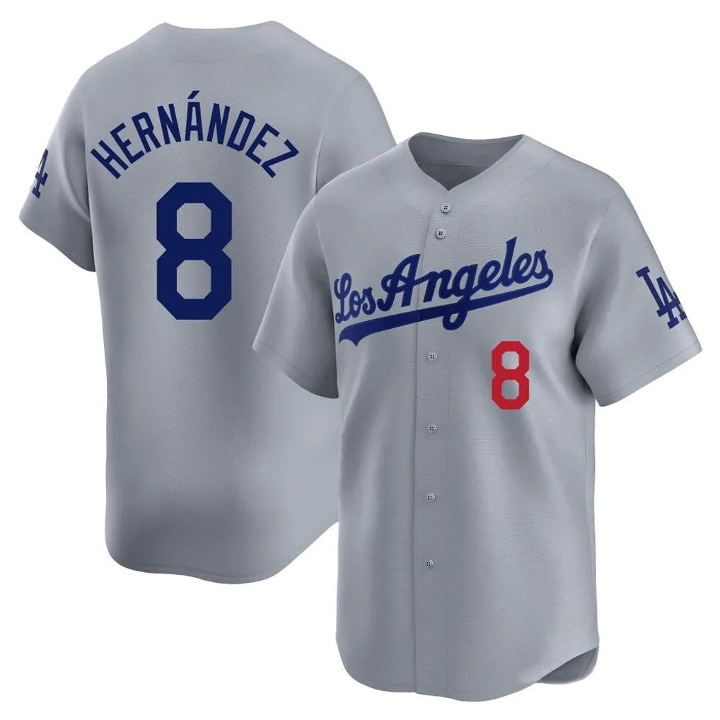 Los Angeles Dodgers #8 Enrique Hern¨¢ndez Player Gray HOLBERT Limited Home Stitched Jerseys