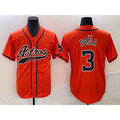 Houston Astros #3 Jeremy Pena Orange With HOLBERT Patch Cool Base Stitched Jersey