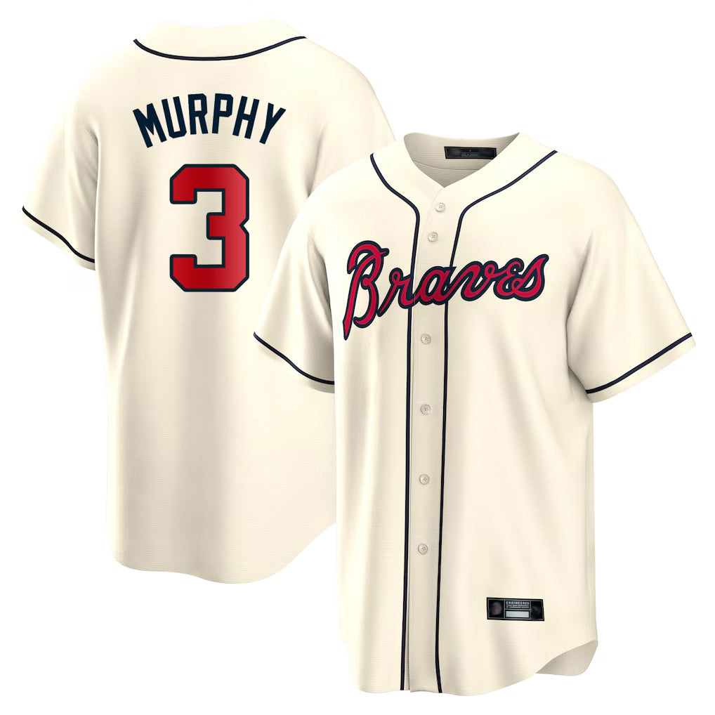Atlanta Braves #3 Dale Murphy Player Cream HOLBERT Home Game Stitched Jerseys