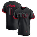 Cincinnati Reds #11 Barry Larkin Black HOLBERT City Connect Elite Jersey