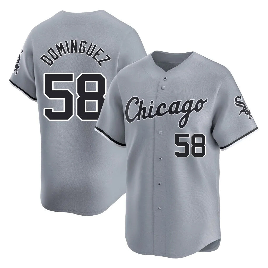 Chicago White Sox #58 Seranthony Dominguez Player Gray HOLBERT Road Limited Home Stitched Jerseys