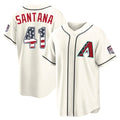 Arizona Diamondbacks #41 Carlos Santana Player Cream HOLBERT USA 250 Fourth of July Home Game Stitched Jerseys