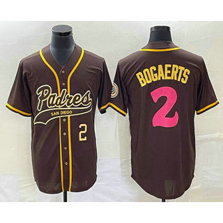 San Diego Padres #2 Xander Bogaerts Number Brown HOLBERT NEW 2023 City Connect Cool Base Stitched Jersey