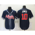 Atlanta Braves #10 Chipper Jones Navy Blue HOLBERT Stitched Cool Base Jersey
