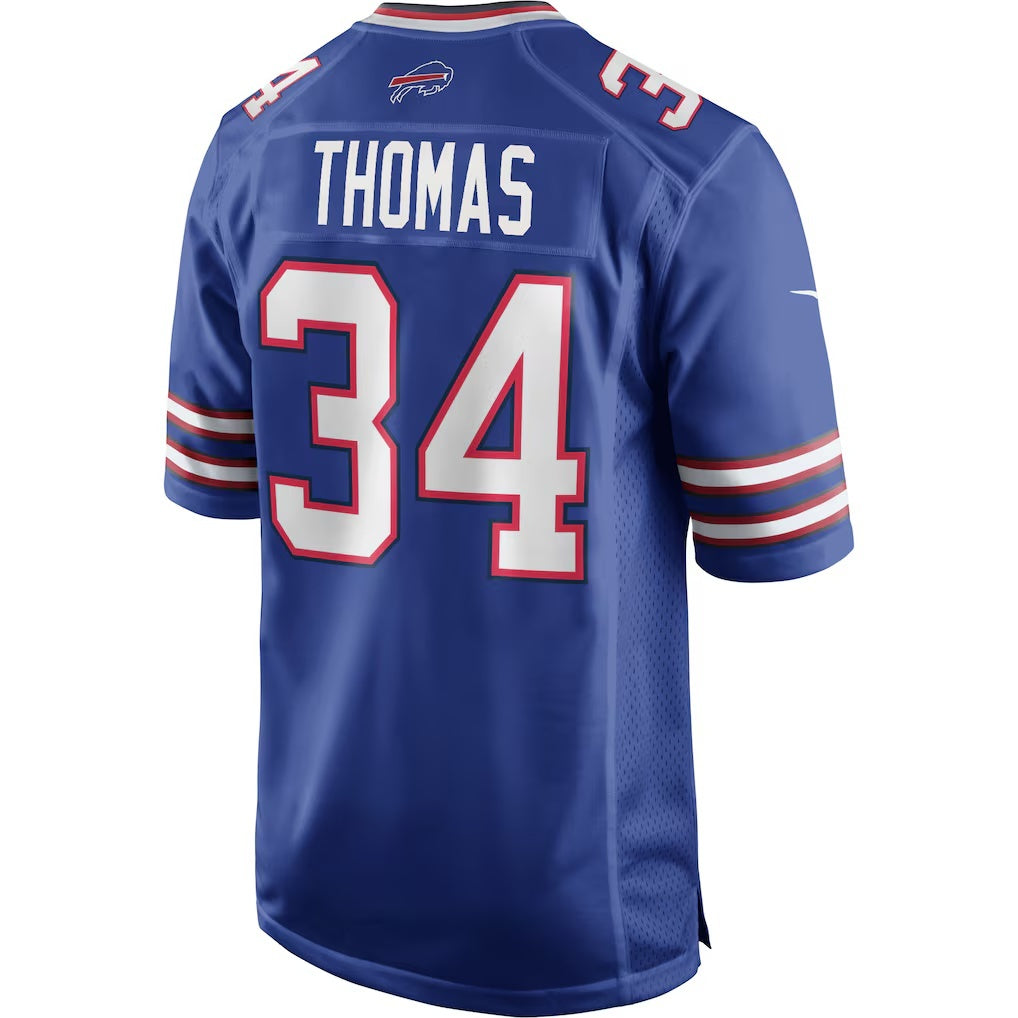 B.Bills #34 Thurman Thomas Royal HOLBERT Game Retired Player Jersey