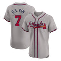 Atlanta Braves #7 Ha-Seong Kim Player Gray HOLBERT Limited Elite Home Game Stitched Jerseys