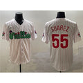 Philadelphia Phillies #55 Ranger Su¨¢rez White HOLBERT Phanatic Cool Base Stitched Jersey
