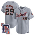 Detroit Tigers #29 Tarik Skubal Gray HOLBERT Logo Patch Vapor Premier Limited Stitched Jersey