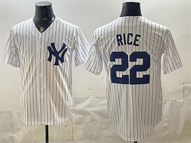 New York Yankees #22 Ben Rice White HOLBERT Home Stitched Jersey