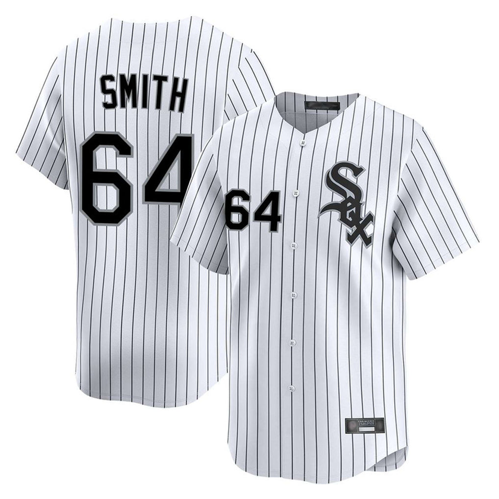 Chicago White Sox #64 Shane Smith Player White HOLBERT Stripe Limited Home Stitched Jerseys