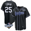 Los Angeles Dodgers #25 Tommy Edman Player Black HOLBERT World Series Carbon Limited Home Stitched Jerseys