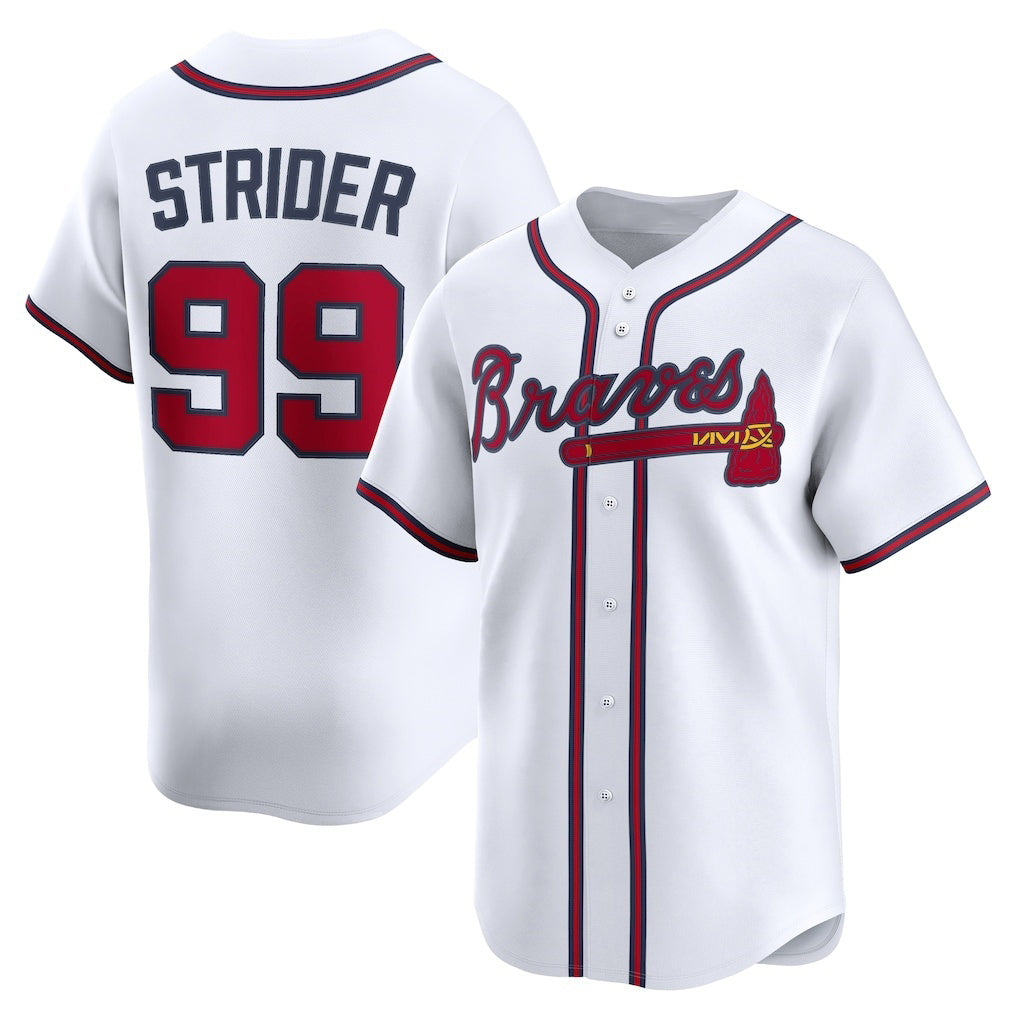Atlanta Braves #99 Spencer Strider White HOLBERT Home Limited Player Jersey