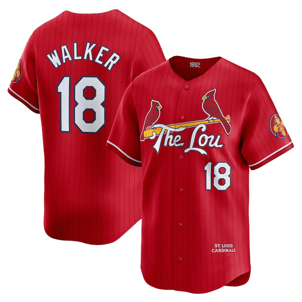 St. Louis Cardinals #18 Jordan Walker Red HOLBERT City Connect Limited Player Jersey