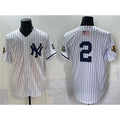 New York Yankees #2 Derek Jeter White HOLBERT Strip World Series Limited Stitched Jersey
