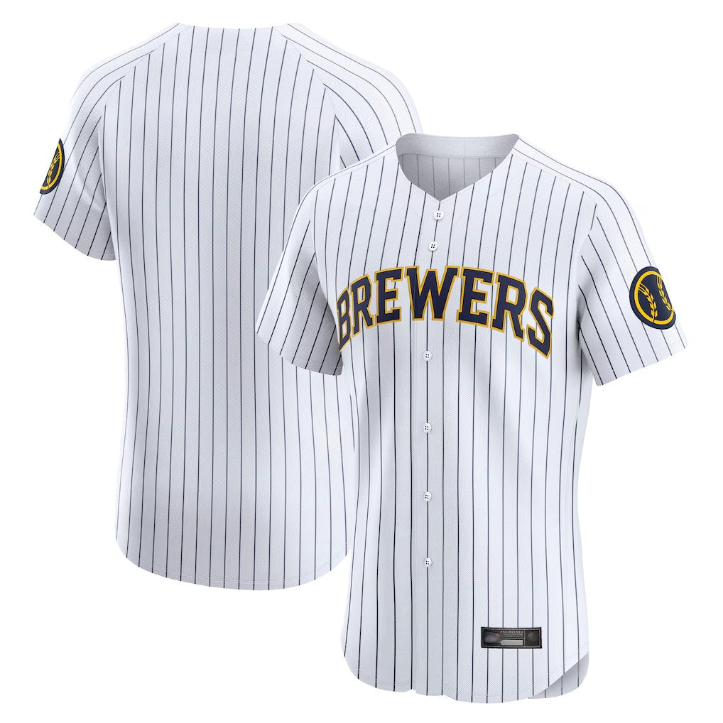 Milwaukee Brewers Blank Player White HOLBERT Stripes Home Limited Elite Stitched Jerseys