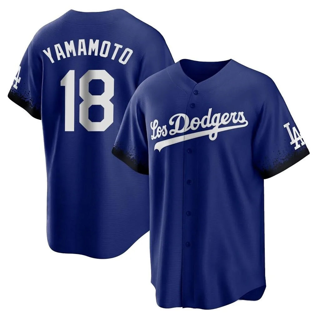 Los Angeles Dodgers #18 Yoshinobu Yamamoto Player Royal HOLBERT City Connect Home Game Stitched Jerseys